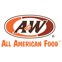 A customer enters the front door of an A&W restaurant while customers in their cars order via the drive thru.